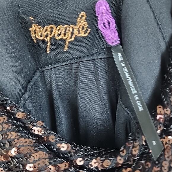 Free People Cool Girl Dark Sparkle Sequin Size 2 Dress - Picture 4 of 4